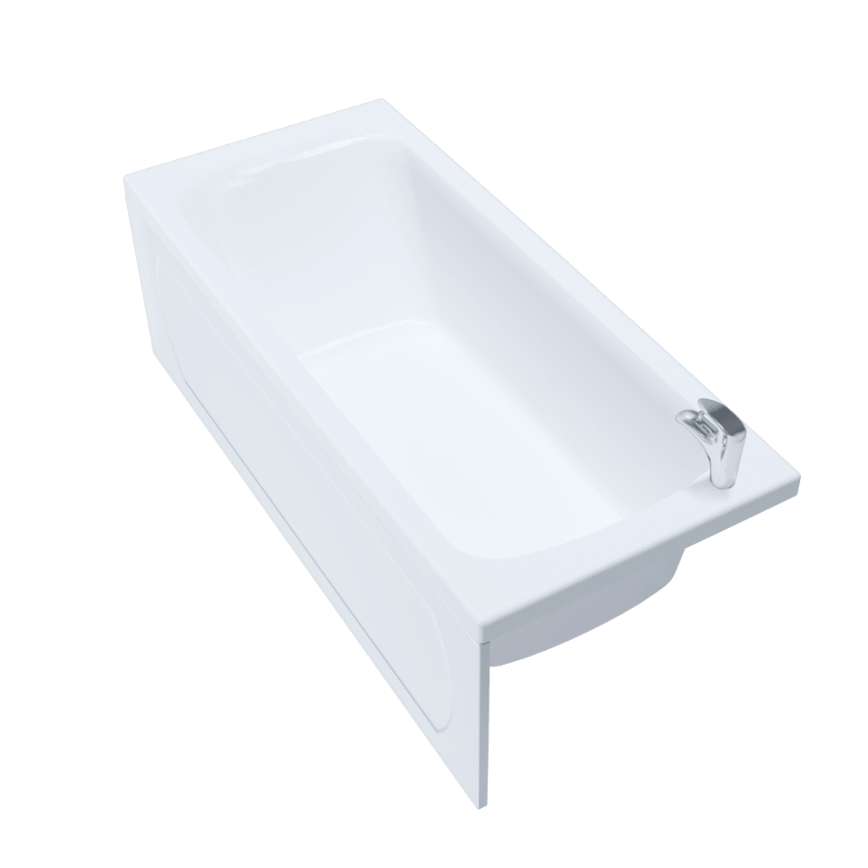 картинка Акриловая ванна 1ACReal Gamma 140 прямоугольная с ножками и слив-переливом 