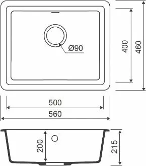 картинка Мойка IDDIS Tanto Granucryl для подстольного монтажа цвет черный TU3B561i87 