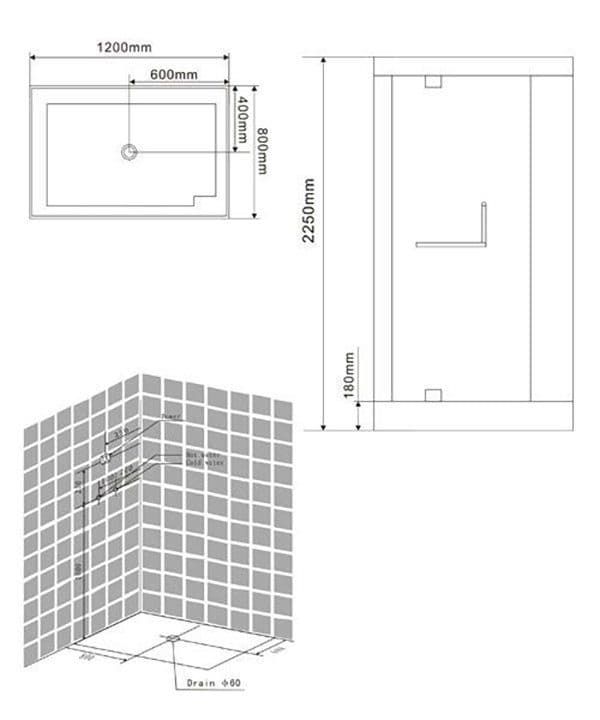 картинка Душевая кабина Wasserfalle W-9801 R 
