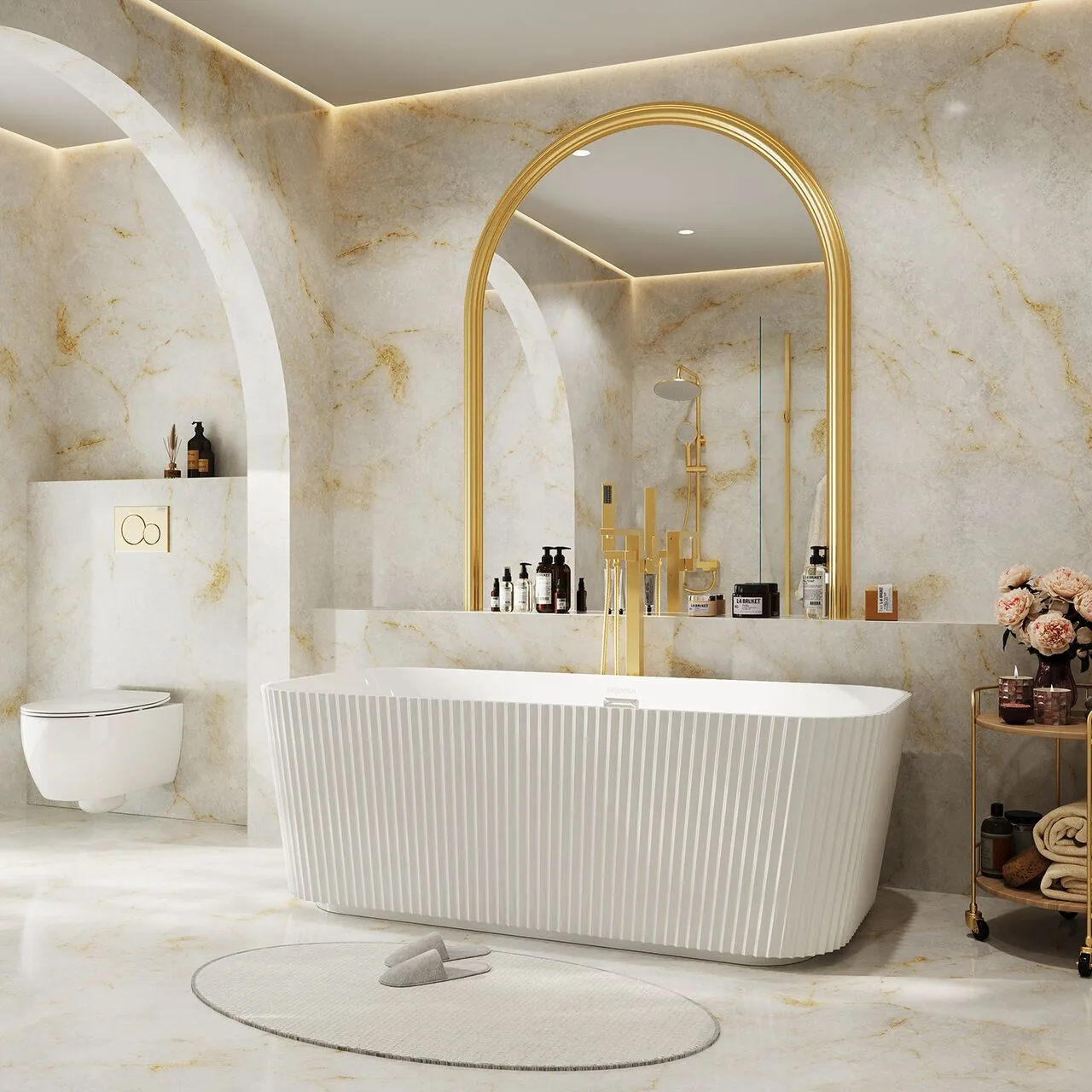 картинка Ванна отдельностоящая Grossman Cristal GR-2028F 75х170х58 рифленая 