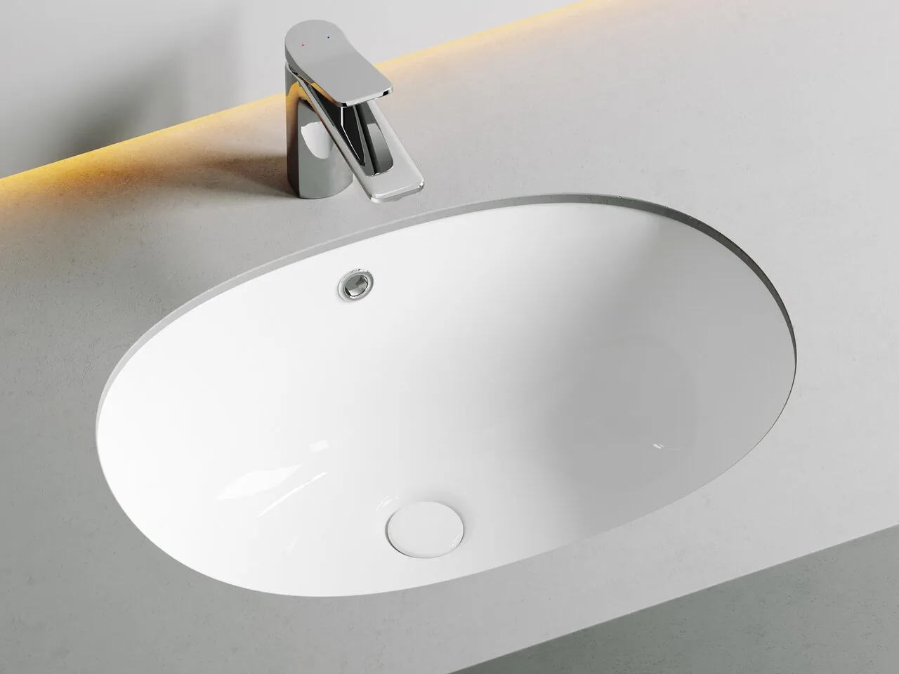 картинка Встраиваемая раковина Ceramicanova Element CN6044 цвет белый 56.5х38.5 см 