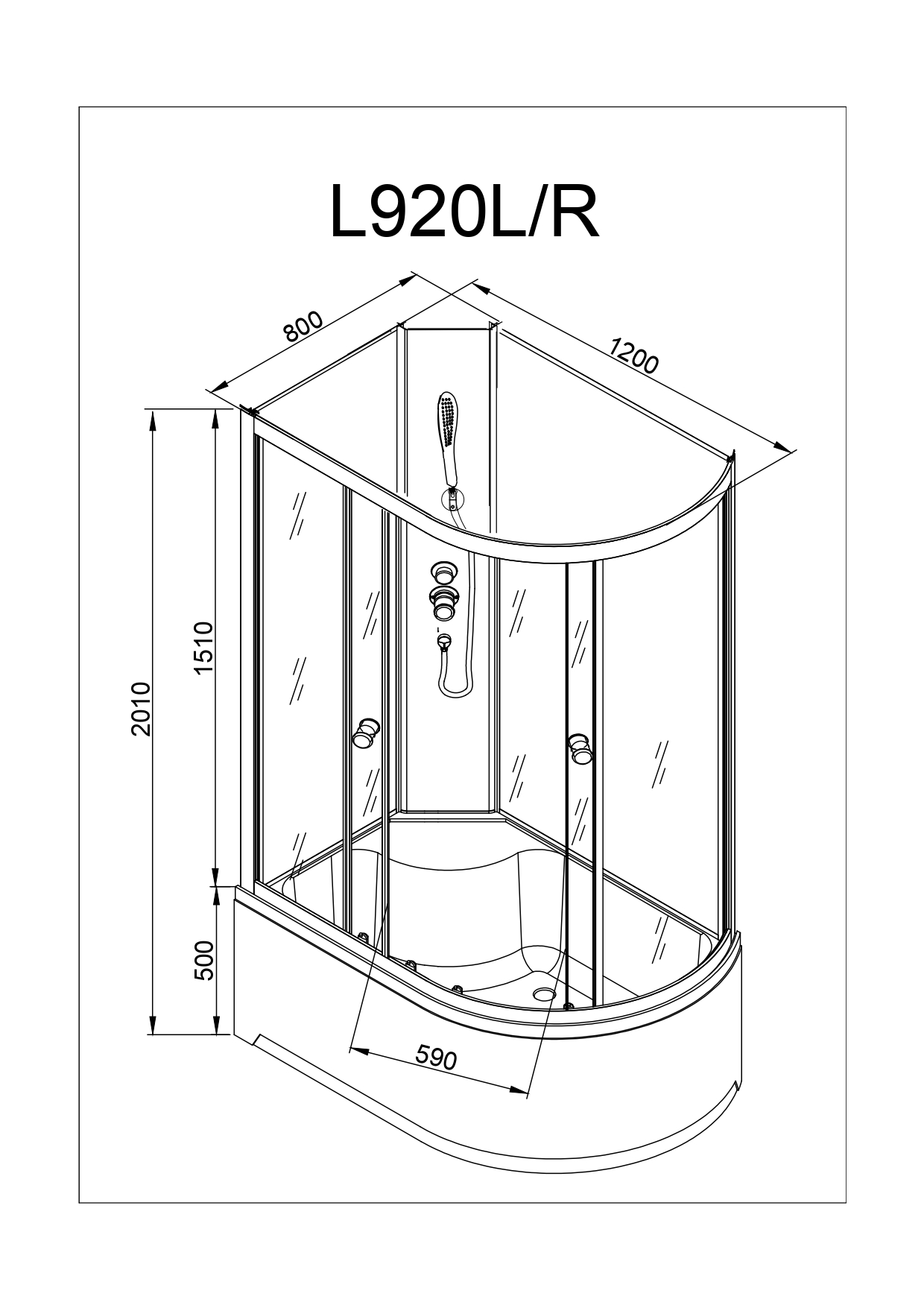 картинка Душевая кабина AvaCan L920 R N без крыши 