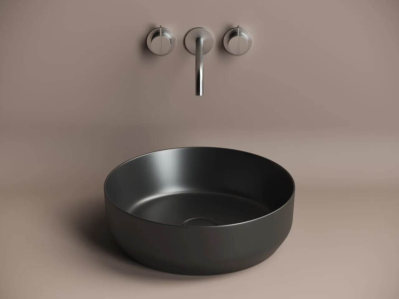 картинка Накладная раковина Ceramicanova Element CN6022MB цвет черный матовый 39х39 см 