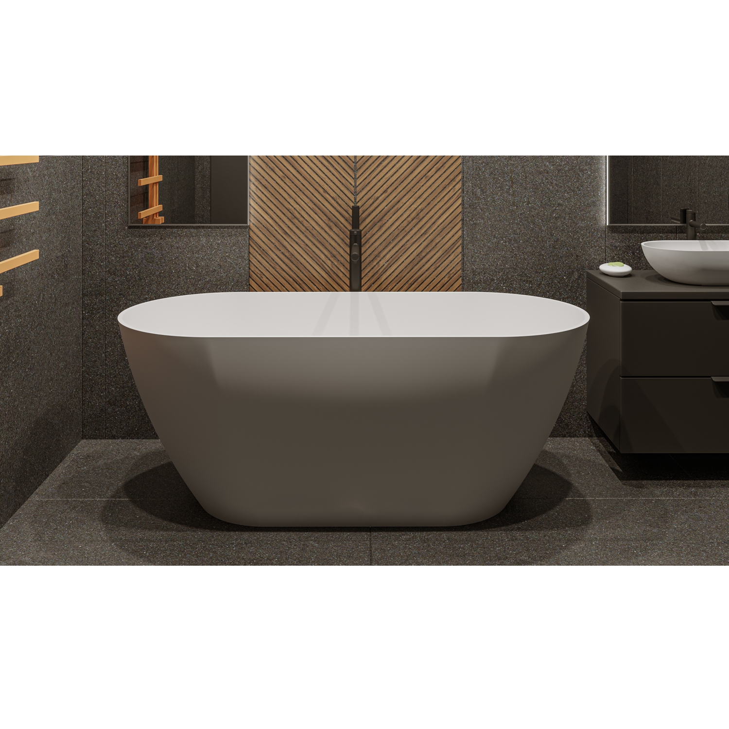 картинка Ванна WHITECROSS Coral A 165x75 белый мат иск. камень 
