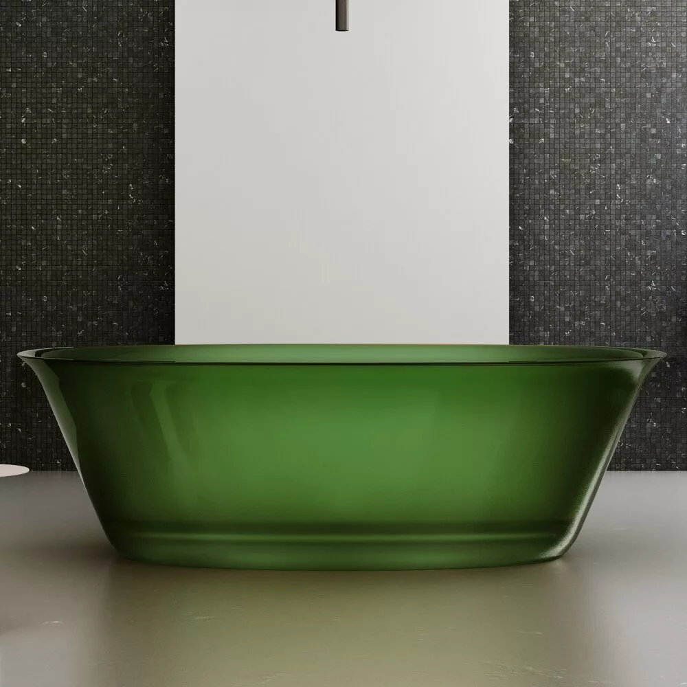 картинка Прозрачная ванна ABBER Kristall AT9707Emerald зеленая 