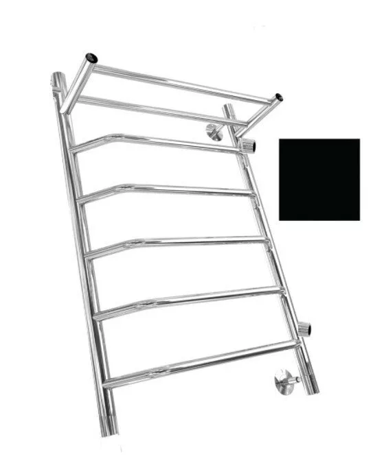 картинка Полотенцесушитель Двин FTE 50/40 Водяной полн.высота 60 см. / 1"-1/2" К2 выход 1" справа Черный матовый (4627169562147) 