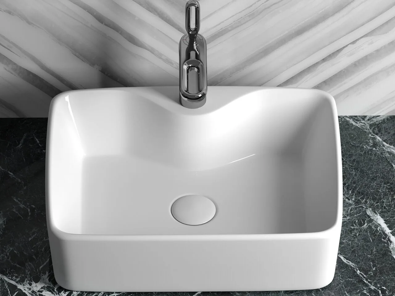 картинка Накладная раковина Ceramicanova Element CN6033 цвет белый 48х37 см 