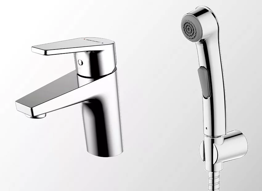 картинка Смеситель для раковины с гигиеническим душем Bravat Line F15299C-2 