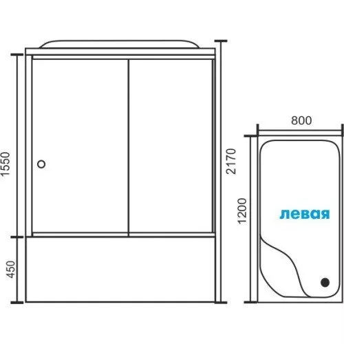 картинка Душевая кабина Royal Bath 8120BP6-BT-CH (черное/прозрачное) левая 120x80x217 