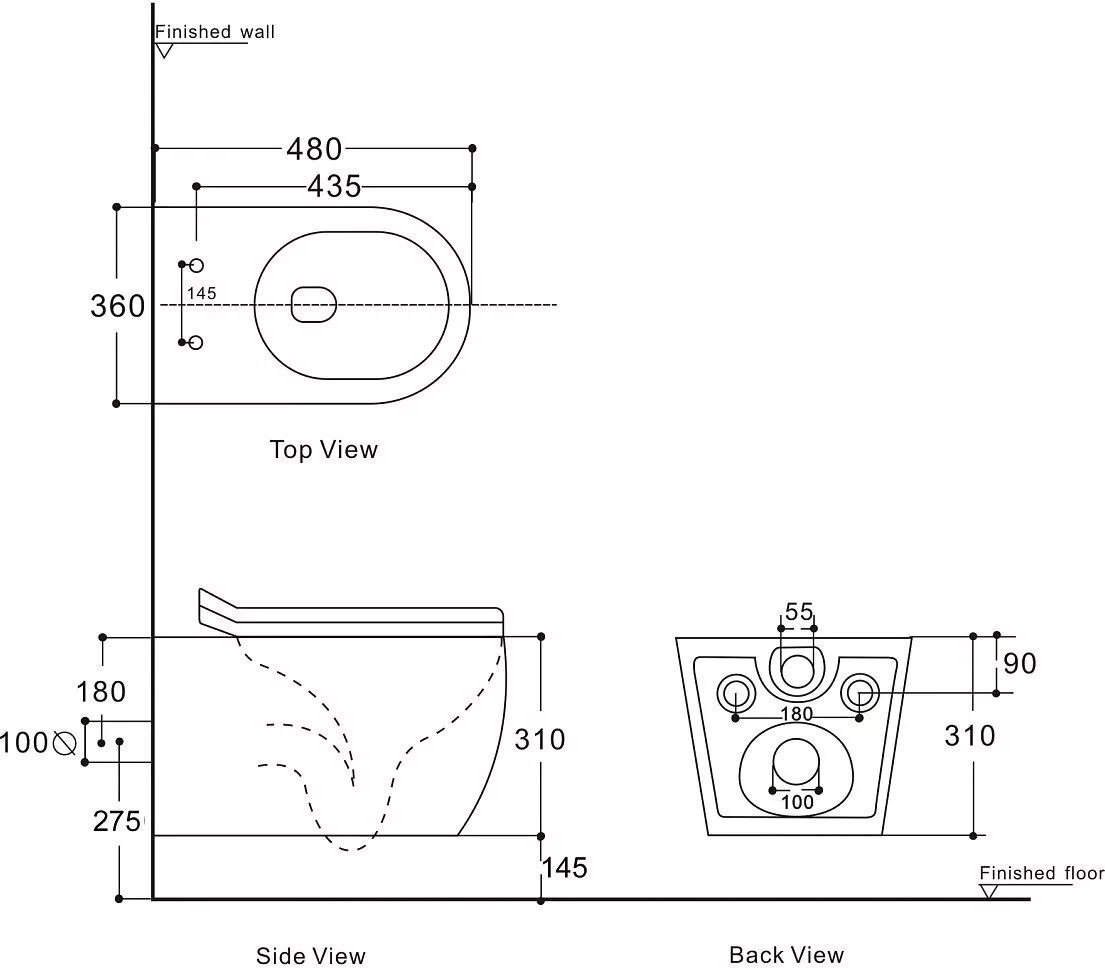 картинка Унитаз подвесной Aquanet Rimless Cetus W Short LX-1900 