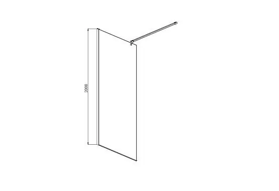 фото Душевая перегородка Aquatek AQ WIW 10020CH Walk in с держателем 1000x2000 профиль хром стекло прозрачное 