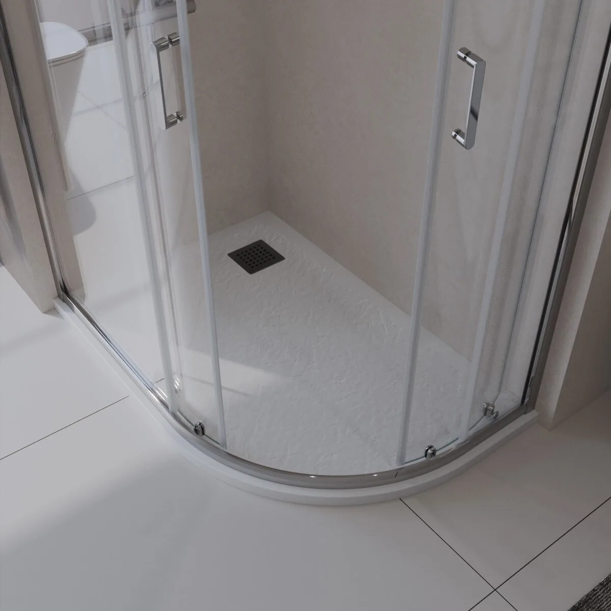 фото Душевой поддон из искусственного мрамора с сифоном BelBagno UNO TRAY-MR-UNO-RH-120/90-550-35-W-L-NO 