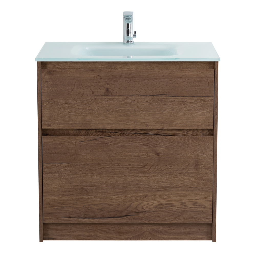 фото Тумба с раковиной напольная BelBagno KRAFT 100 Rovere Tabacco, раковина белая 