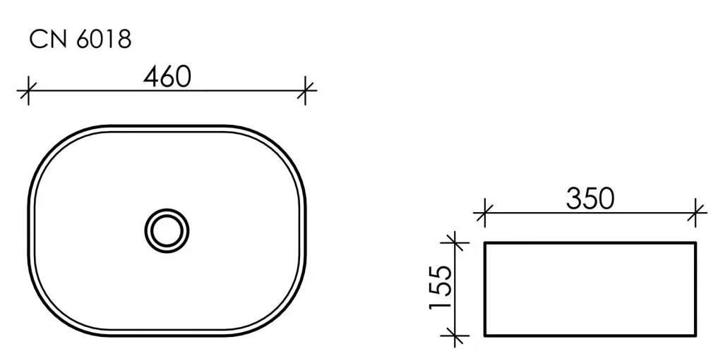 картинка Накладная раковина Ceramicanova Element CN6018 цвет белый 46х35 см 