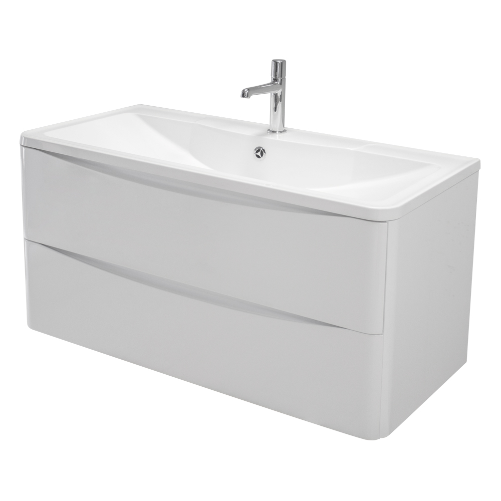 фото Тумба с раковиной подвесная BelBagno ACQUA 80 Bianco Lucido, раковина белая 