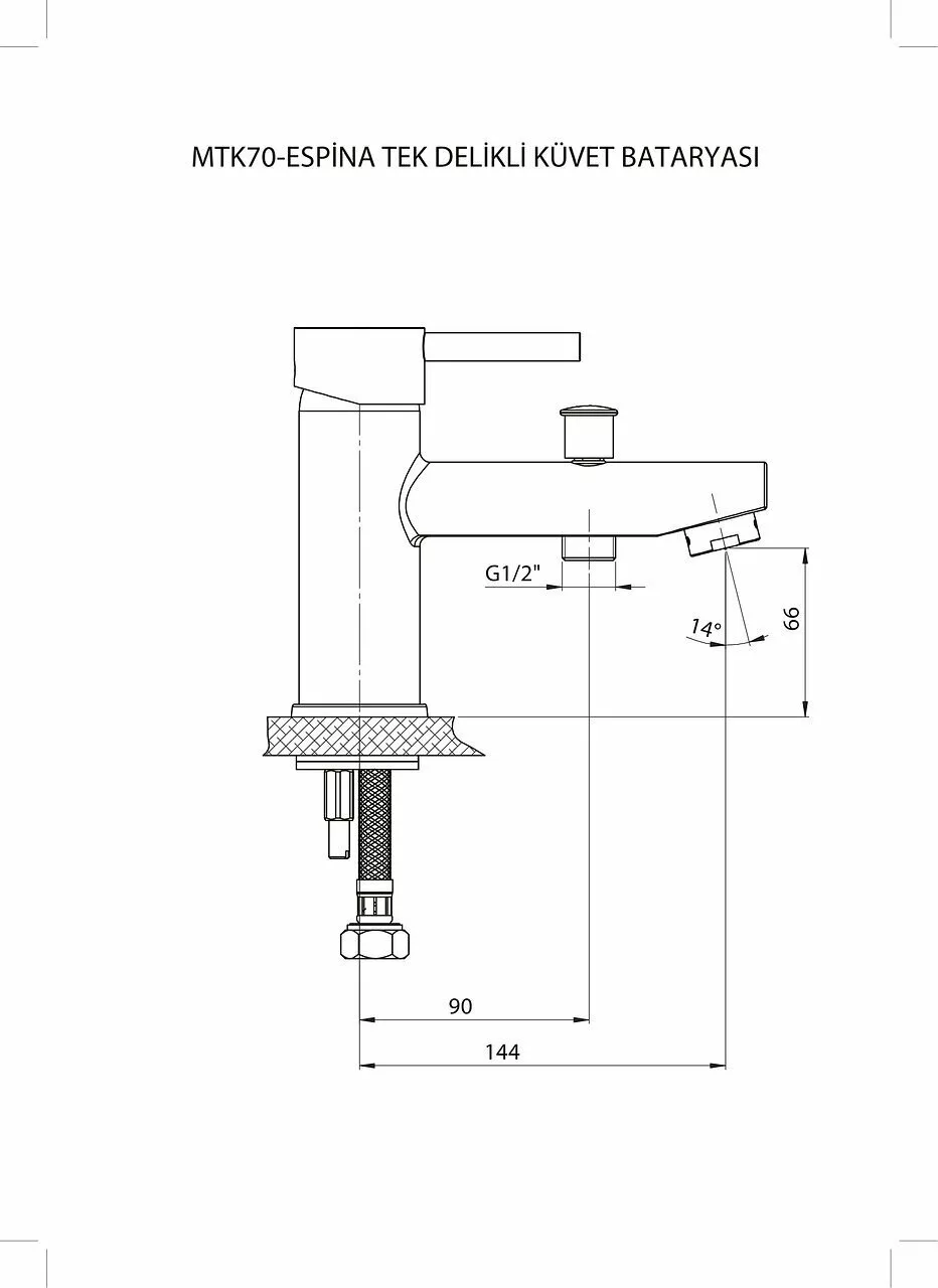 картинка Смеситель для акриловых ванн GPD ESPINA MTK70 