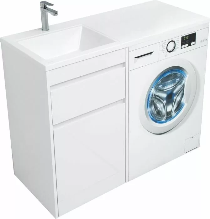 фото Тумба с раковиной Aquanet Токио 110 L белый (напольная, 1 ящик) арт. 00239298 