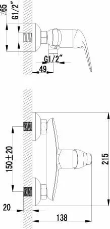 картинка Смеситель для душа Lemark Plus Advance LM1203C 