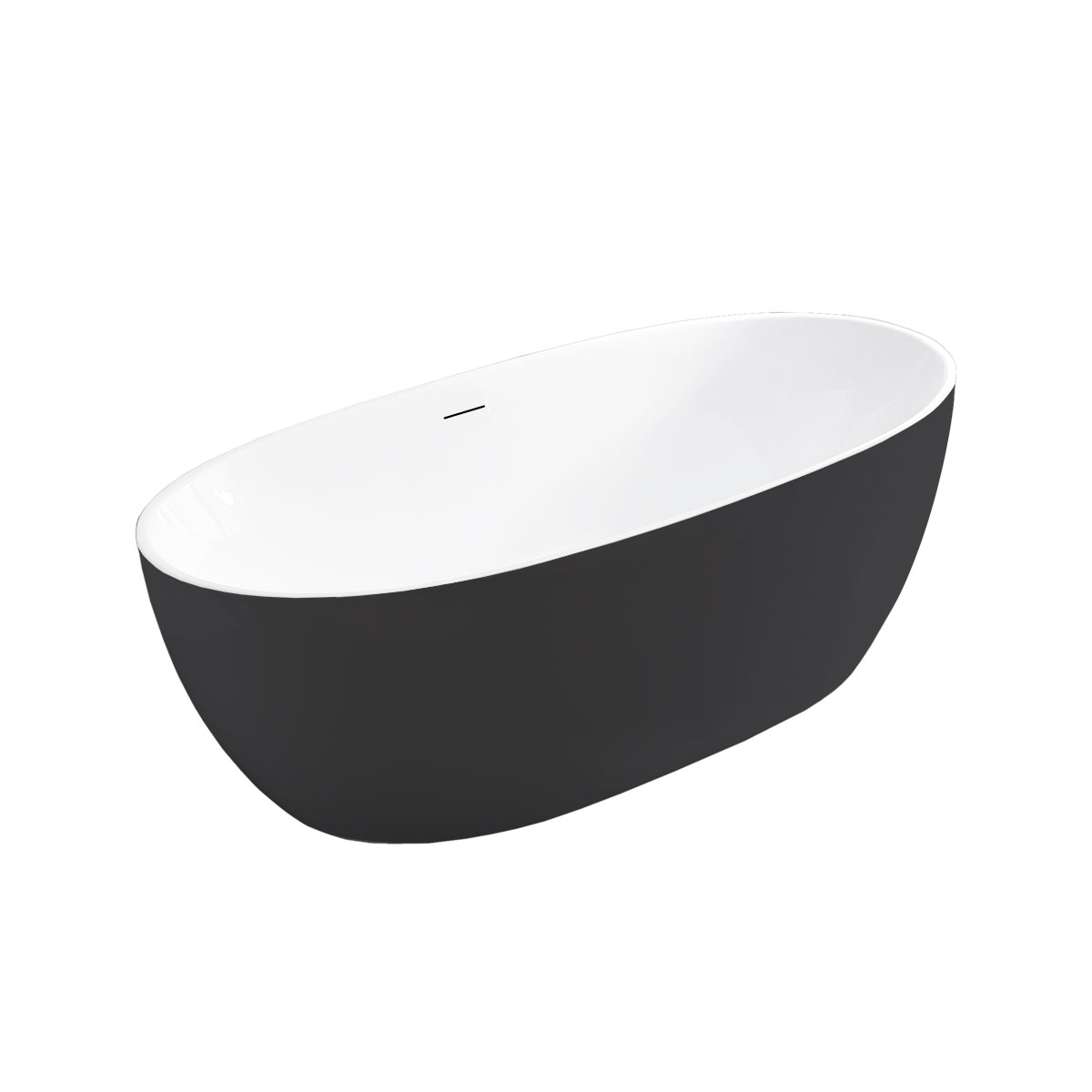 картинка Акриловая ванна Vincea VBT-405-1700MB, 170х80х58, цвет черный матовый, слив-перелив в комплекте, белый 