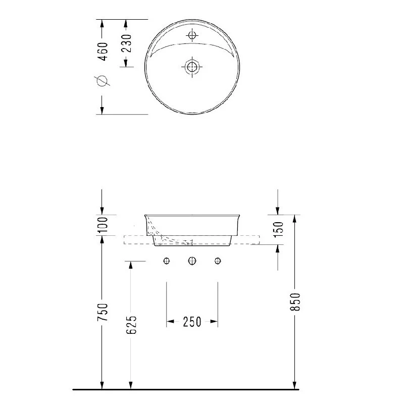 картинка Раковина Serel MINIMAL на столешницу 46x46 см 