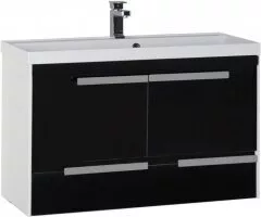 фото Тумба с раковиной Aquanet Тиволи 100 черный арт. 00213019 