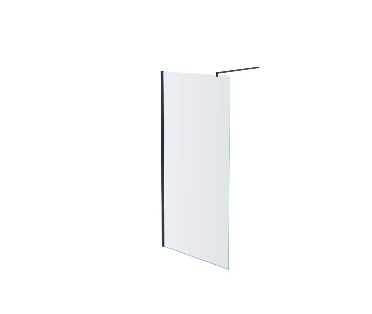 фото Душевая перегородка Aquatek AQ WIW 12020BL Walk in с держателем 1200x2000 профиль черный стекло прозрачное 