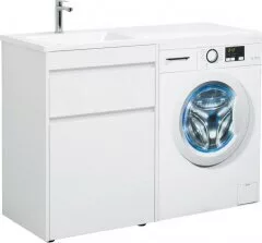 фото Тумба с раковиной Aquanet Токио 120 L белый (напольная, 1 ящик) арт. 00239300 