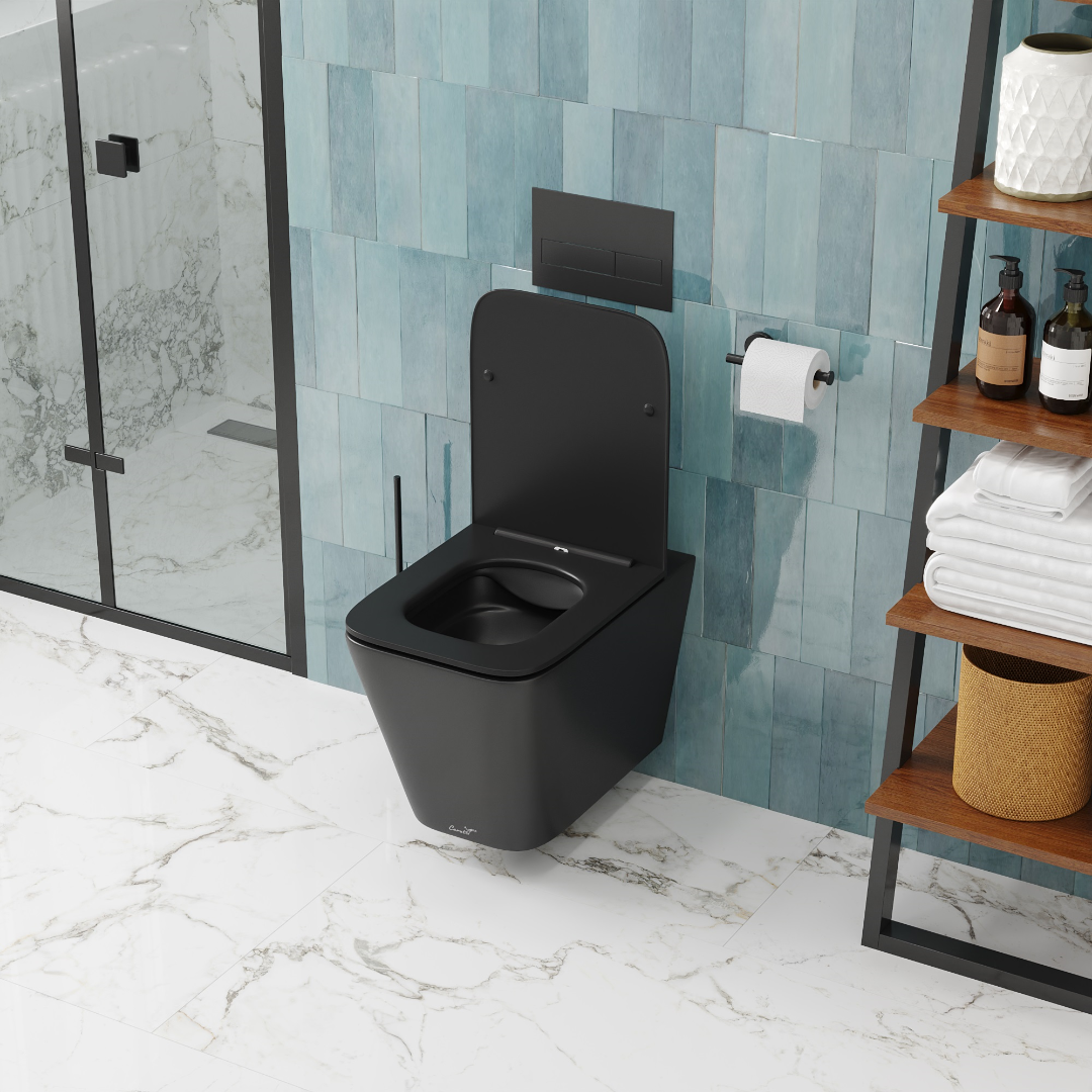 картинка Унитаз подвесной Cerutti SPA MAIELLA Aria MB безободковый, черный матовый CT9163 