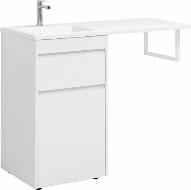 фото Тумба с раковиной Aquanet Токио 110 L белый (напольная, 1 ящик) арт. 00239298 