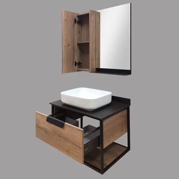 фото Тумба с раковиной Comforty Кёльн 75 дуб темный 