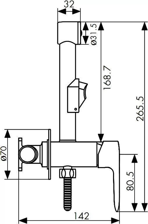 картинка Смеситель гигиенический душ KAISER Estilo 62188 