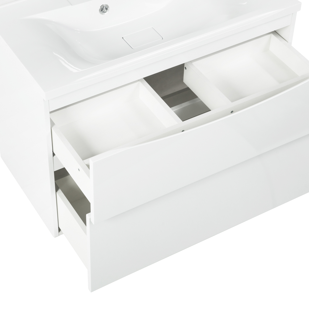 фото Тумба с раковиной подвесная BelBagno MARINO-H60 80 Bianco Lucido, раковина белая 