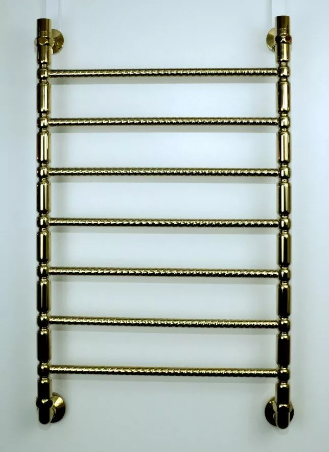 картинка Полотенцесушитель Двин Bubble2 80/60 1"-1/2" Универсальный К3, Золотой хром (4627130733316) 