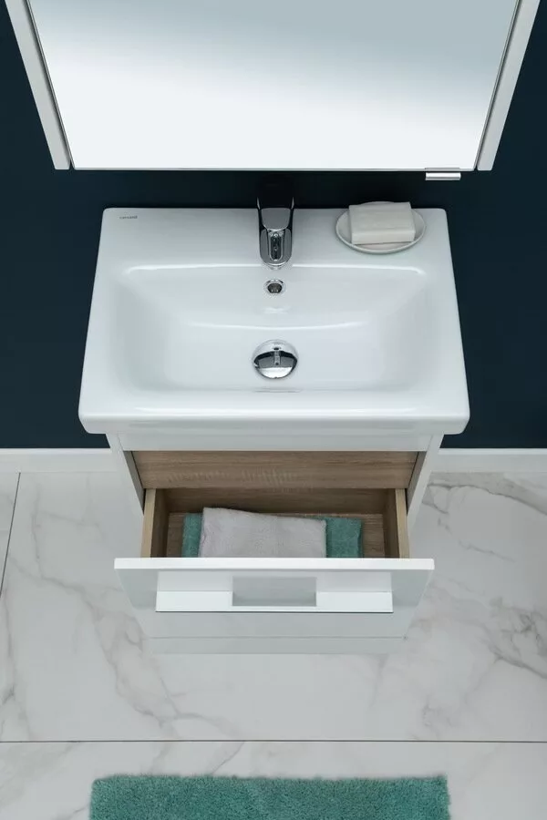 фото Тумба с раковиной Aquanet Августа 50 (Moduo Slim) белый арт. 00254069 