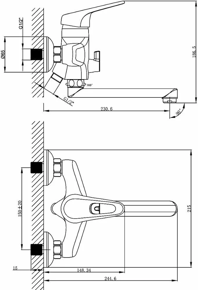 картинка Смеситель универсальный Lemark Luna LM4113C 