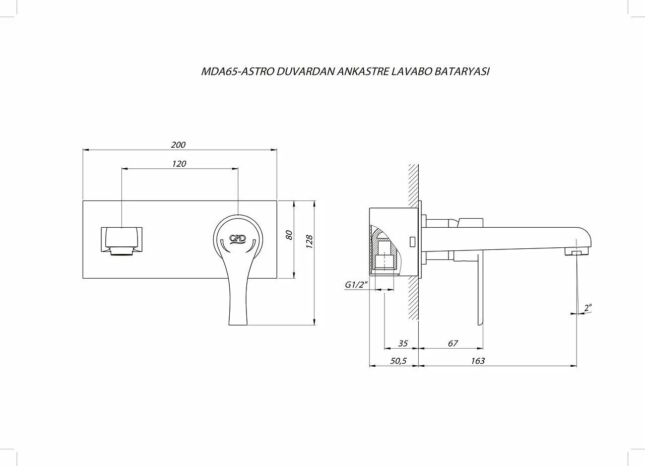 картинка Смеситель для раковины GPD ATROS MDA65 