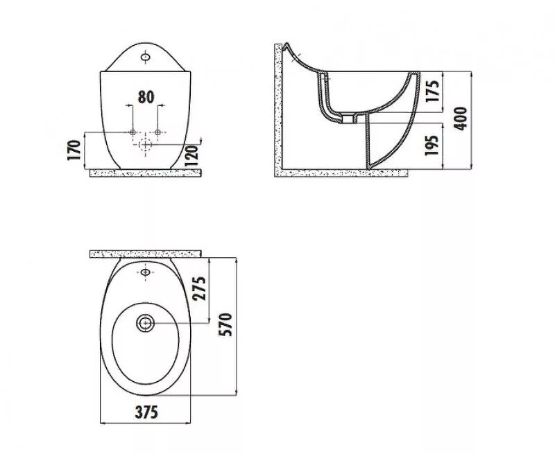 картинка Напольное биде Creavit Foglia FG500-00CB00E-0000 