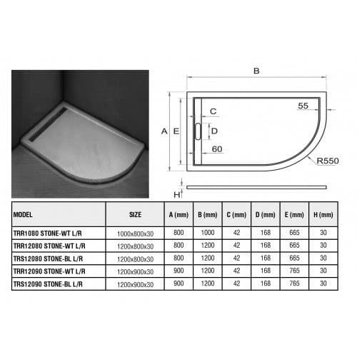 фото Душевой поддон WeltWasser WW TRR 10080 Stone-WT L белый 