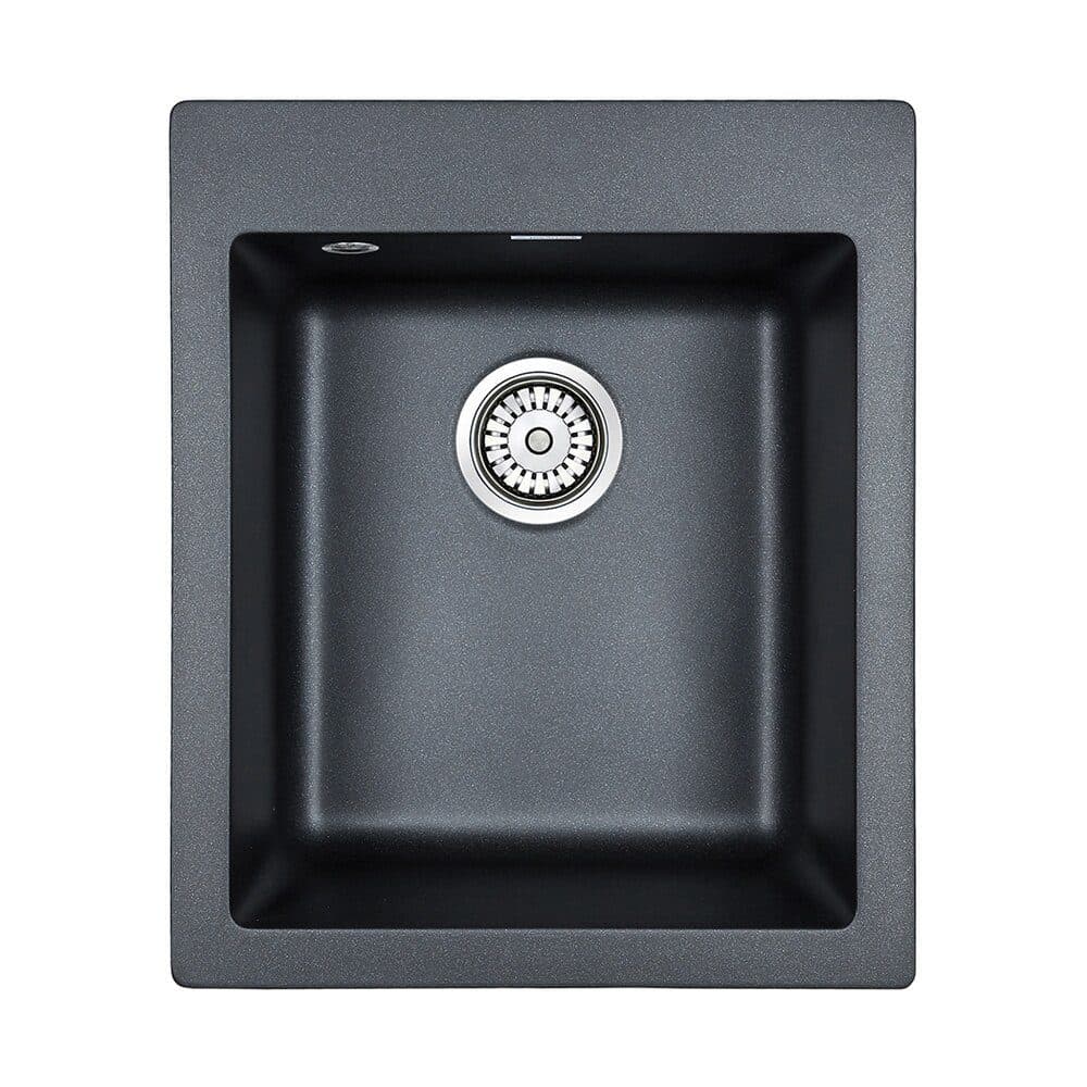 картинка Мойка кварцевая Paulmark KANTE 40 PM104249-BLM, черный металлик, 415х490 мм 