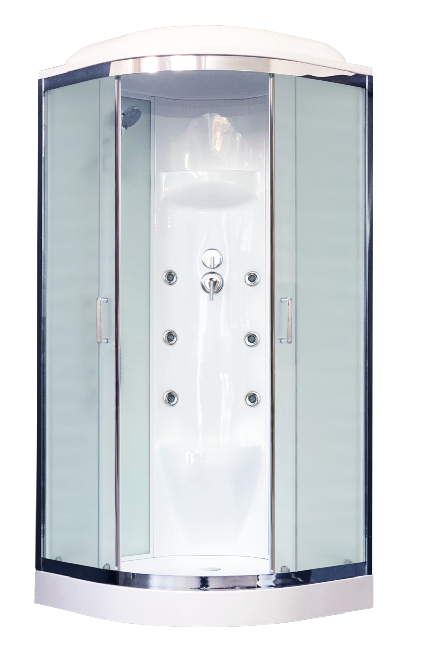 картинка Душевая кабина Royal Bath 90HK7-WC-CH (белое/матовое) 90x90x217 
