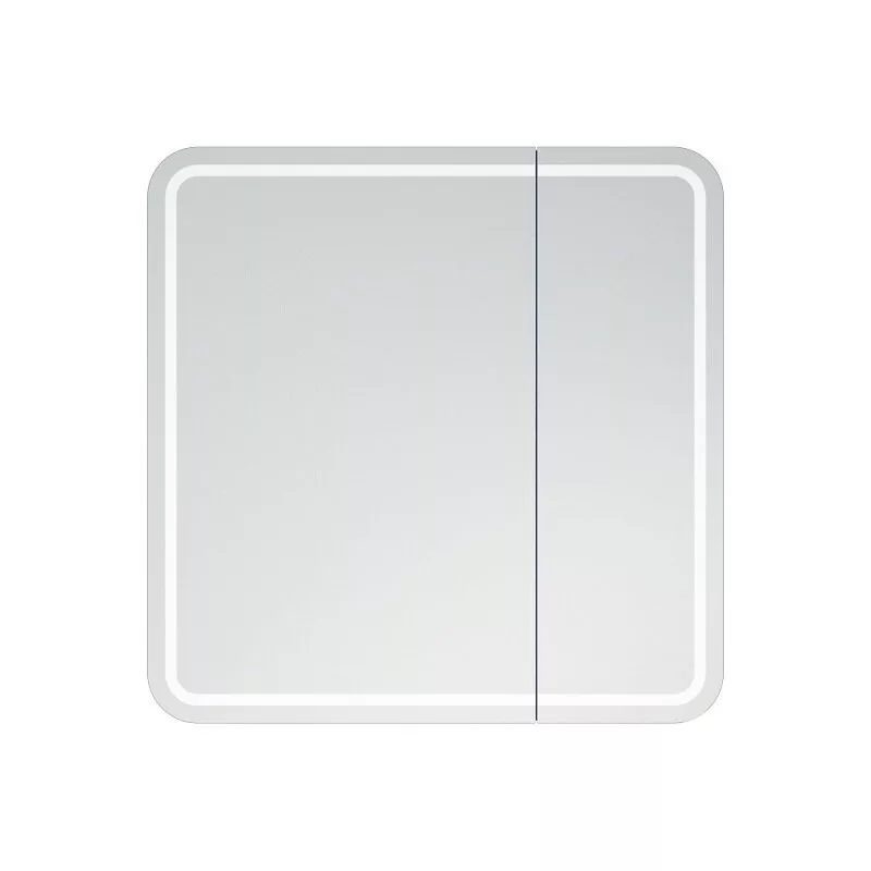 фото Зеркало-шкаф LED Corozo Алабама 80/С универсальное, белое 