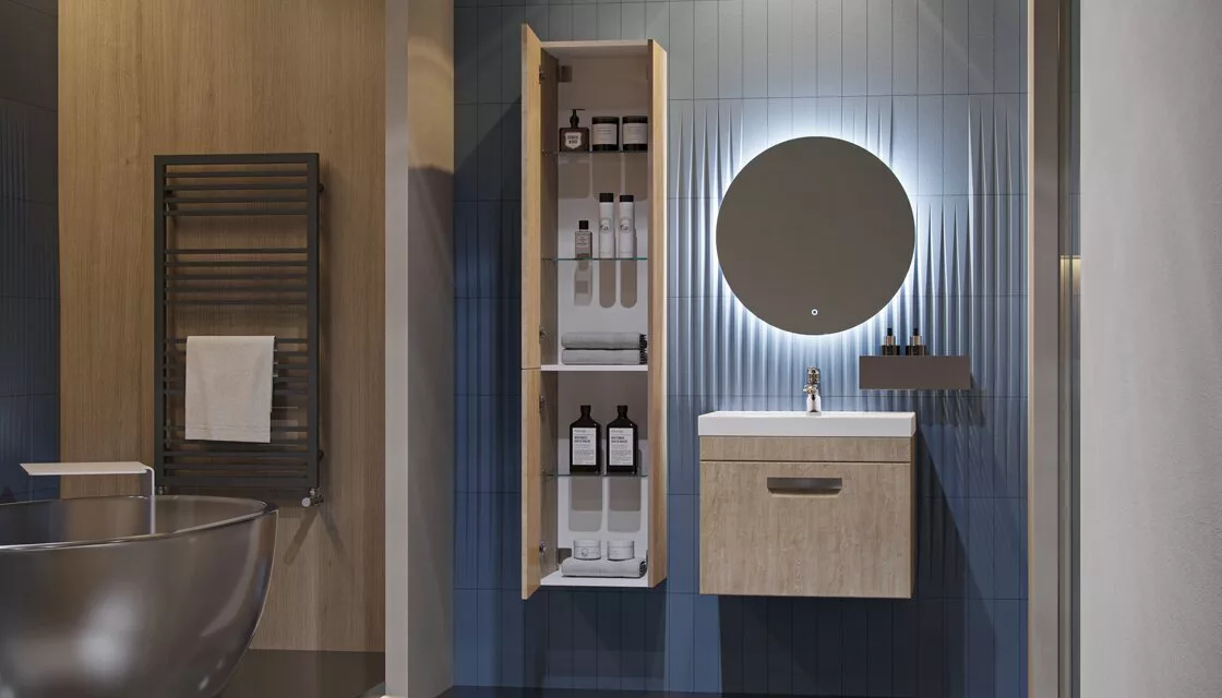 фото Шкаф-пенал подвесной Velvex Estea 160, дуб санремо 