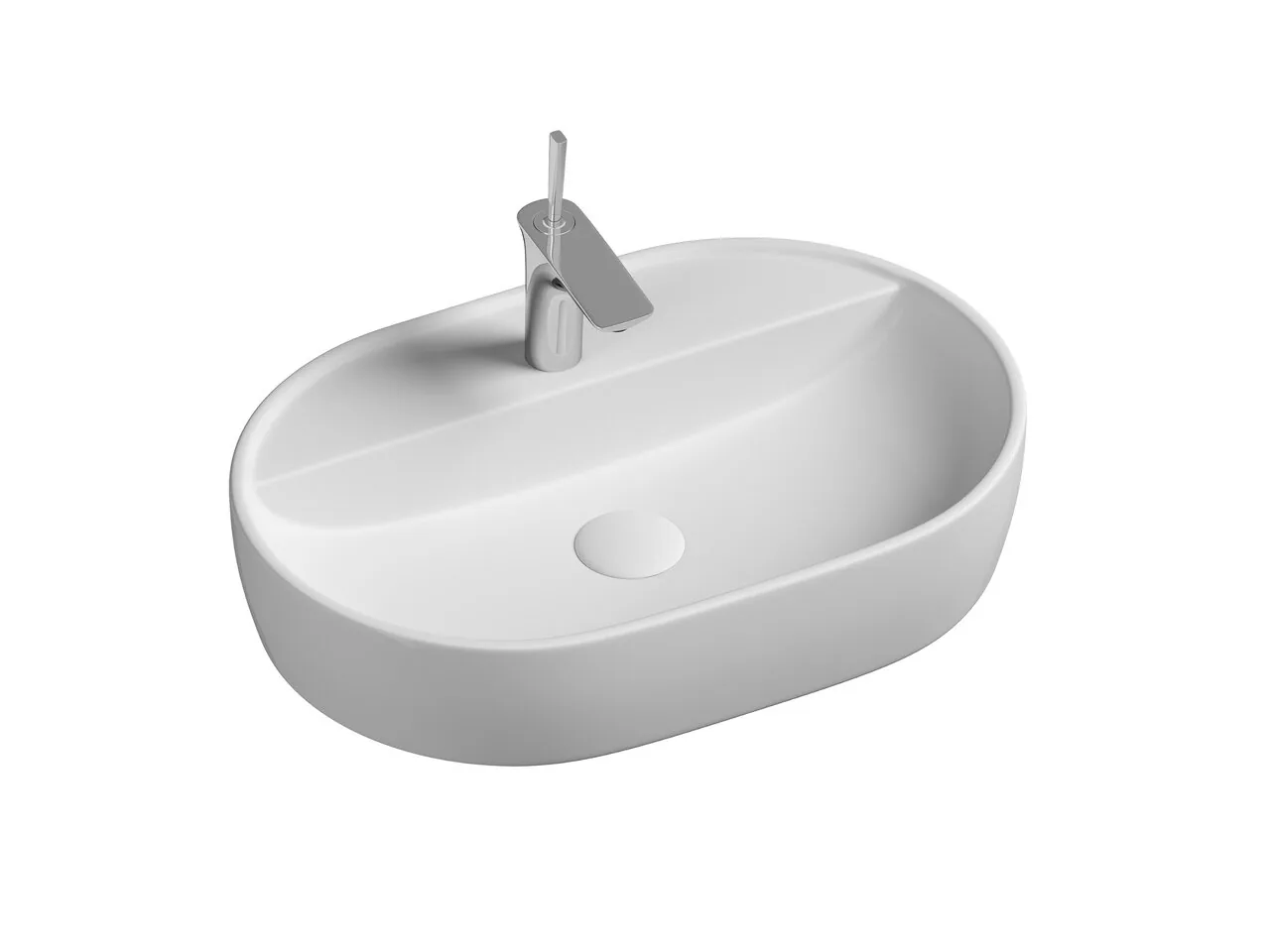 картинка Накладная раковина Ceramicanova Element CN6035 цвет белый 60х40 см 