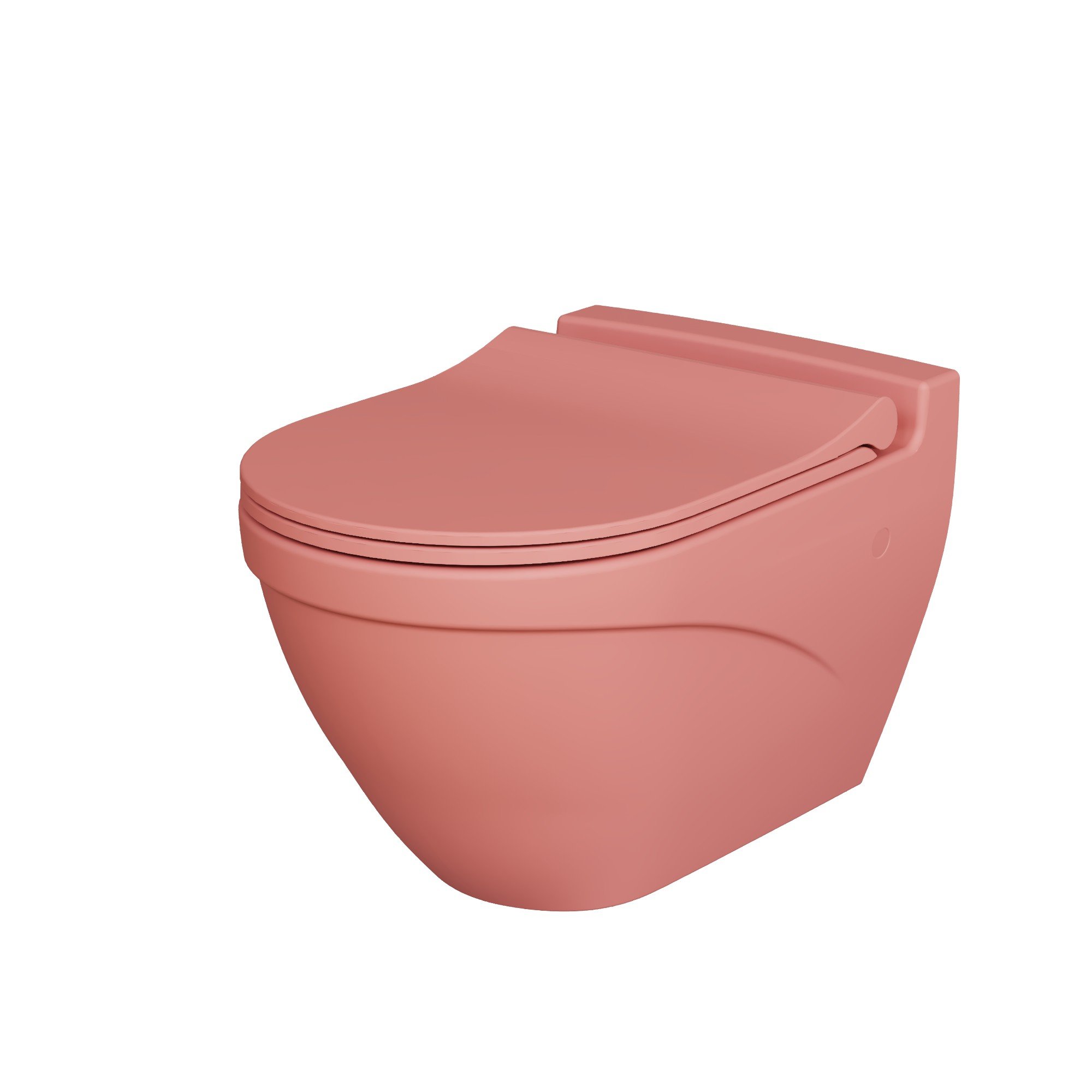 картинка Унитаз подвесной Ambassador Nord 133T20901 розовый матовый подвесной с тонкой крышкой 