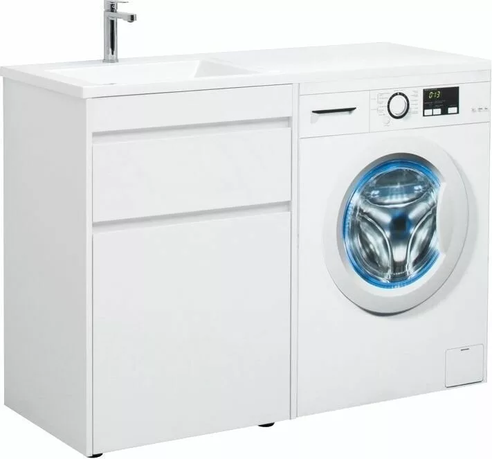 фото Тумба с раковиной Aquanet Токио 120 L белый (напольная, 1 ящик) арт. 00239300 