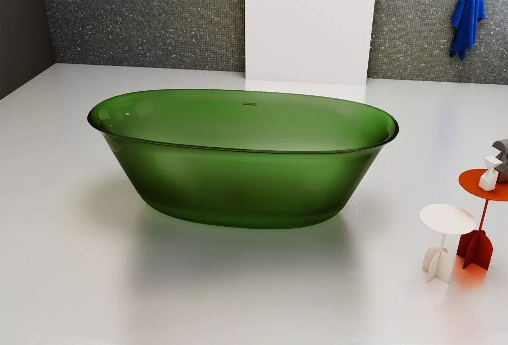 картинка Прозрачная ванна ABBER Kristall AT9707Emerald зеленая 