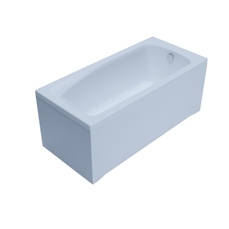 картинка Акриловая ванна 1ACReal London 150 прямоугольная с ножками и слив-переливом 