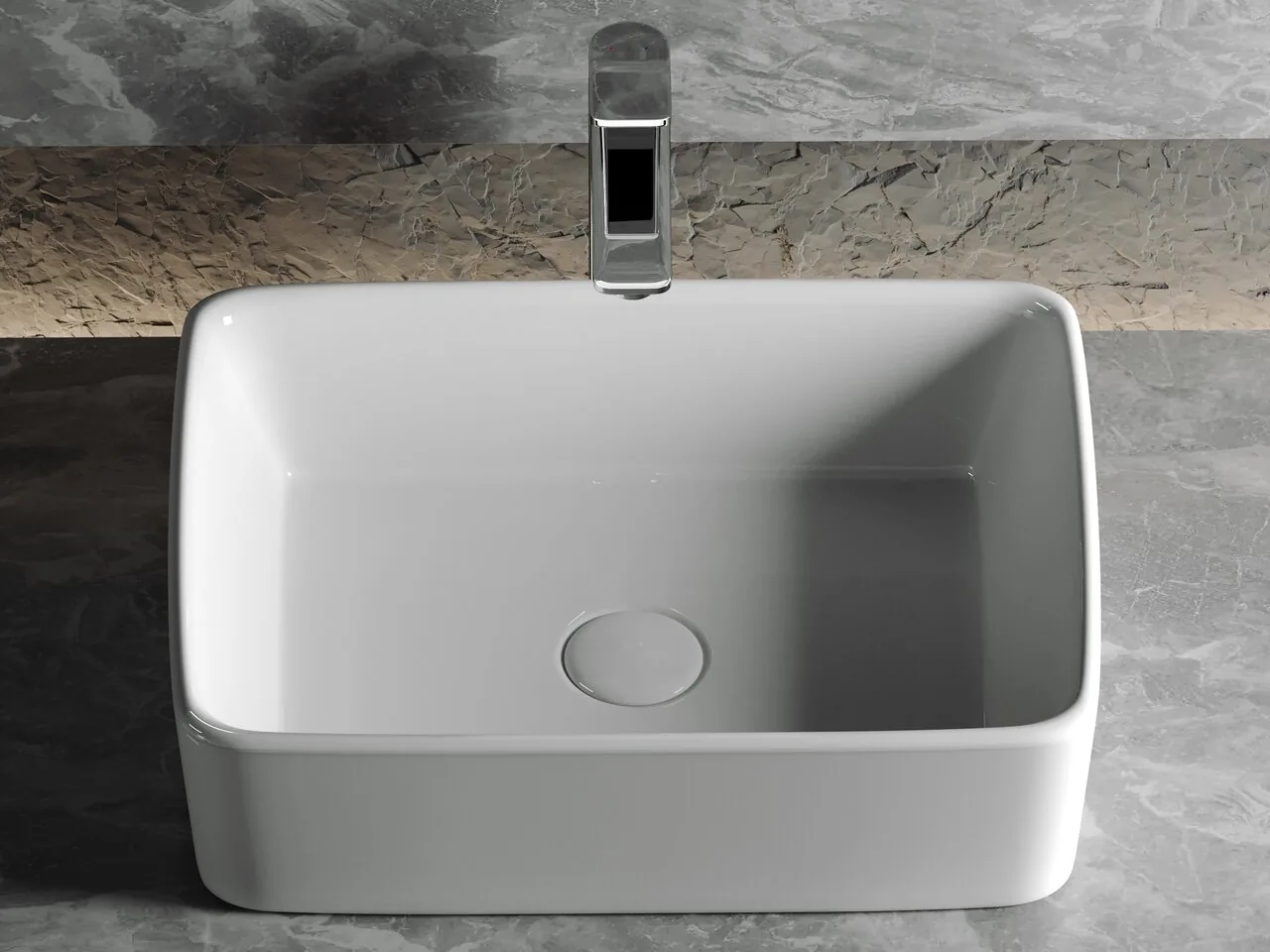 картинка Накладная раковина Ceramicanova Element CN6037 цвет белый 48х37 см 