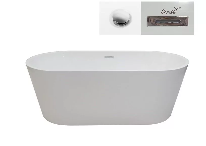 картинка Ванна Ceruttispa RESIA150 акриловая отдельностоящая 1500x750x580 