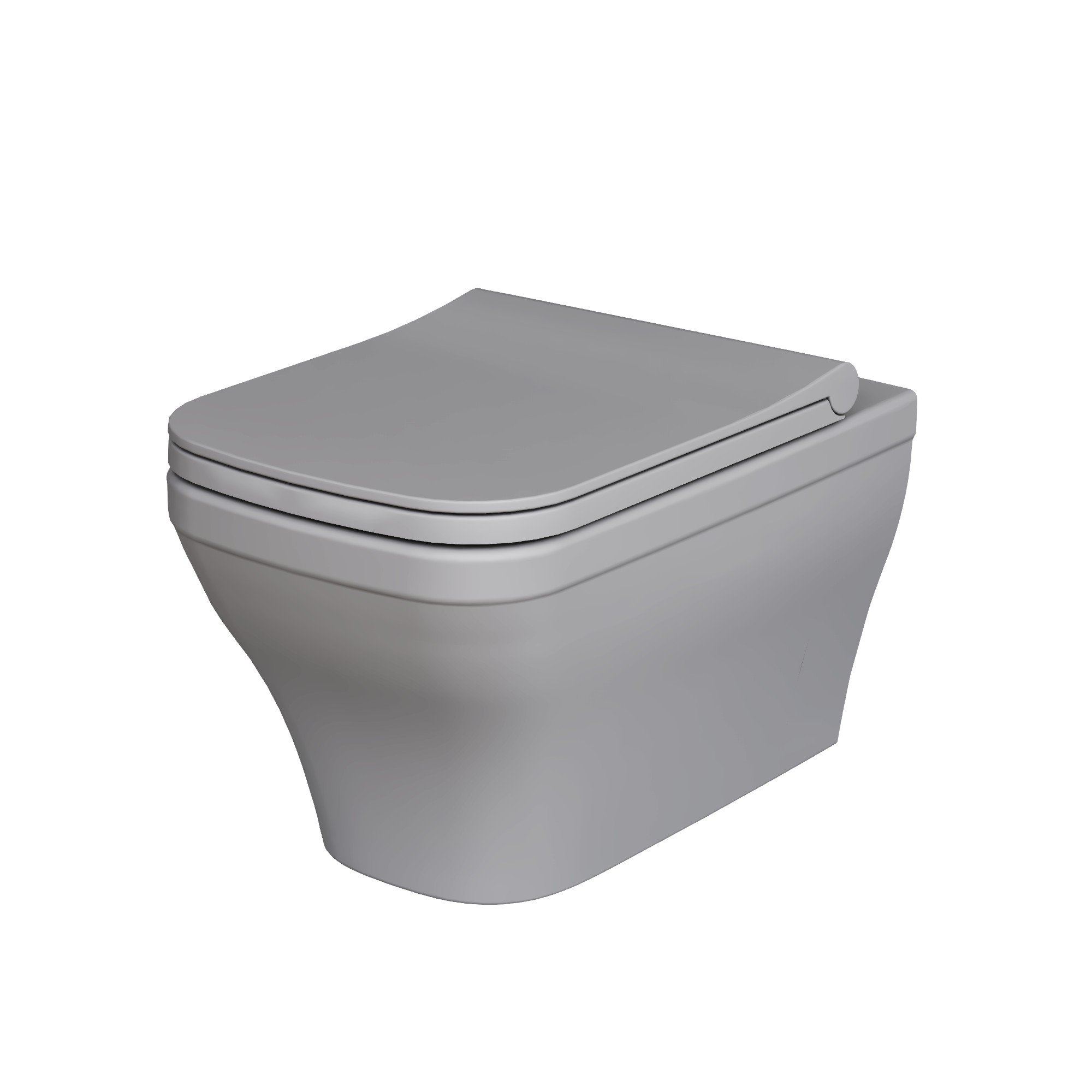 картинка Унитаз подвесной Ambassador Benefit 203T20301R серый матовый с тонкой крышкой 